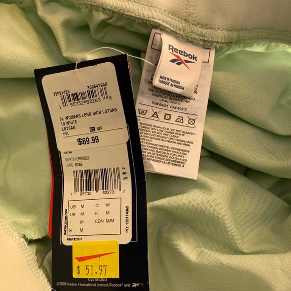 Reebok Maxi Skirt Flared Side Slits Pockets Green Medium Waist 15-17” - Picture 10 of 12